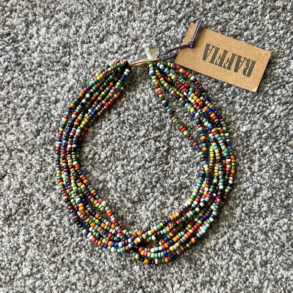 Raffia Beaded Necklace